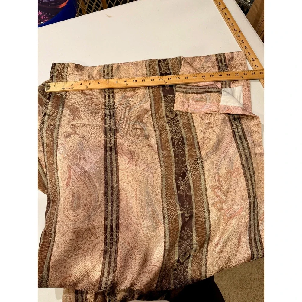 VTG Croscill‎ Dover Manor Striped Paisley 1 Panel Curtain Bronze Tan Lined